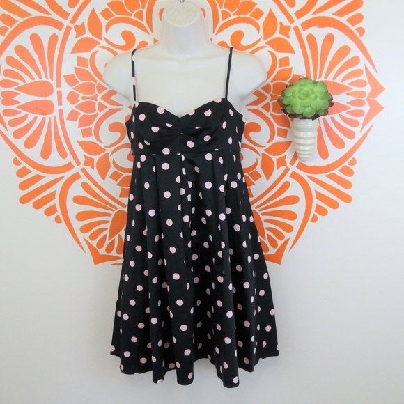 Betsey Johnson Dresses & Skirts - Betsy Johnson Black Polka Dot Baby Doll Dress 2